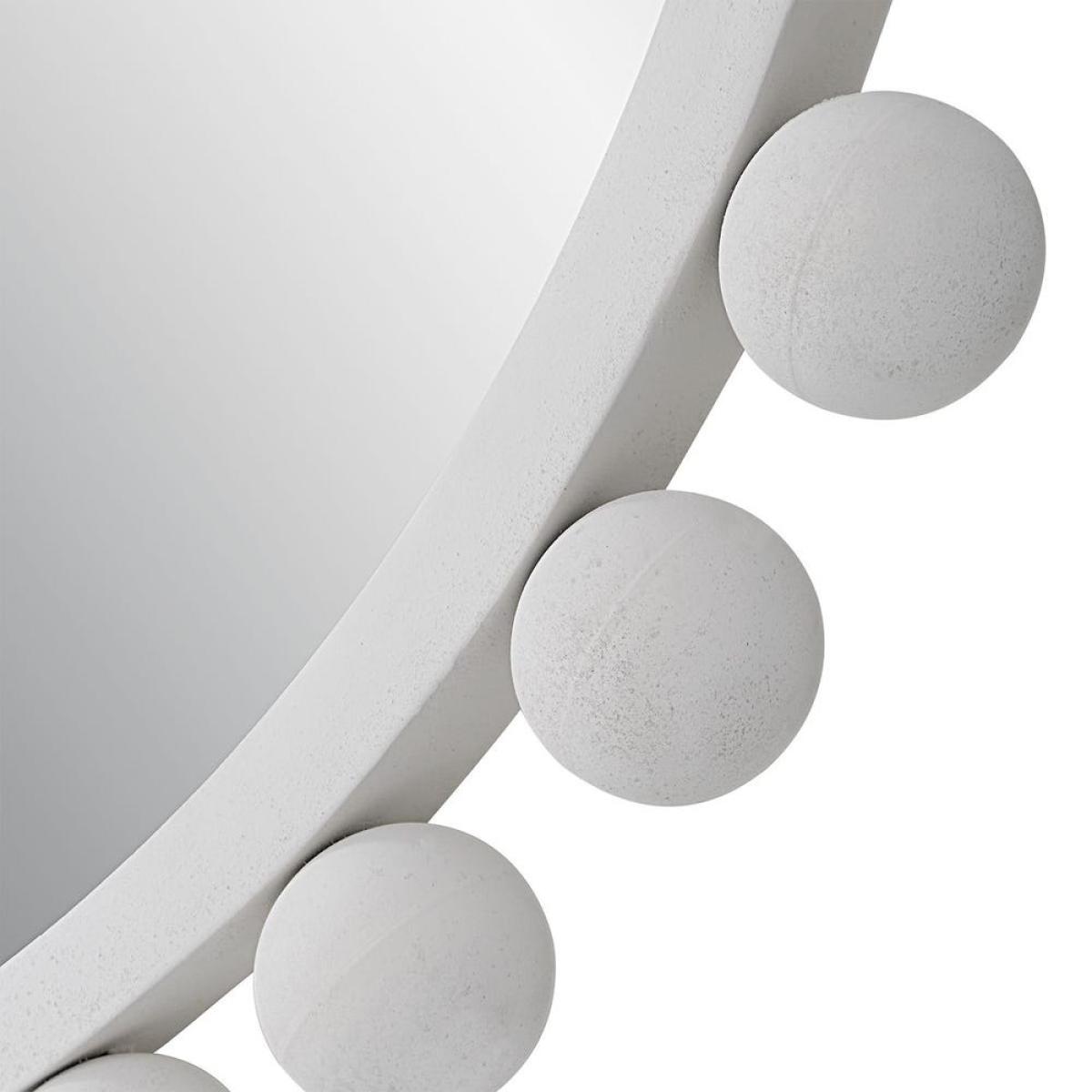 Cyra Round Mirror, White - Image 6