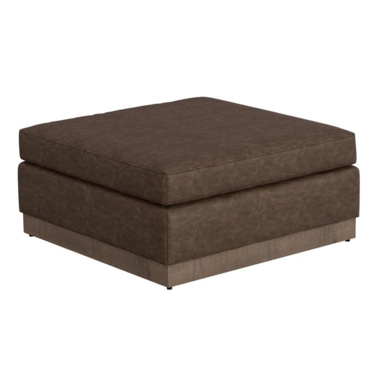 Wooden Frame & Base, Upholstered Square Ottoman - Georgia - Image 2