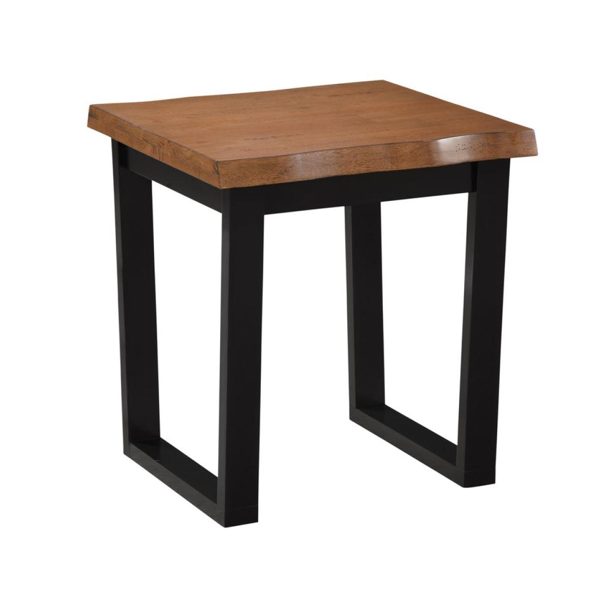 2169b068f60748f93ebfa8ab9edae7a9 Home Accents - Live Edge End Table in Bourbon Oak and Black - Image 1