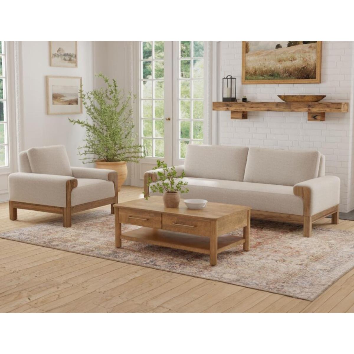 Wooden Frame & Base 2 cushions, Sofa - Sedona - Image 5