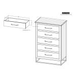 5 Drawer, Chest - Natural Teca - Image 8