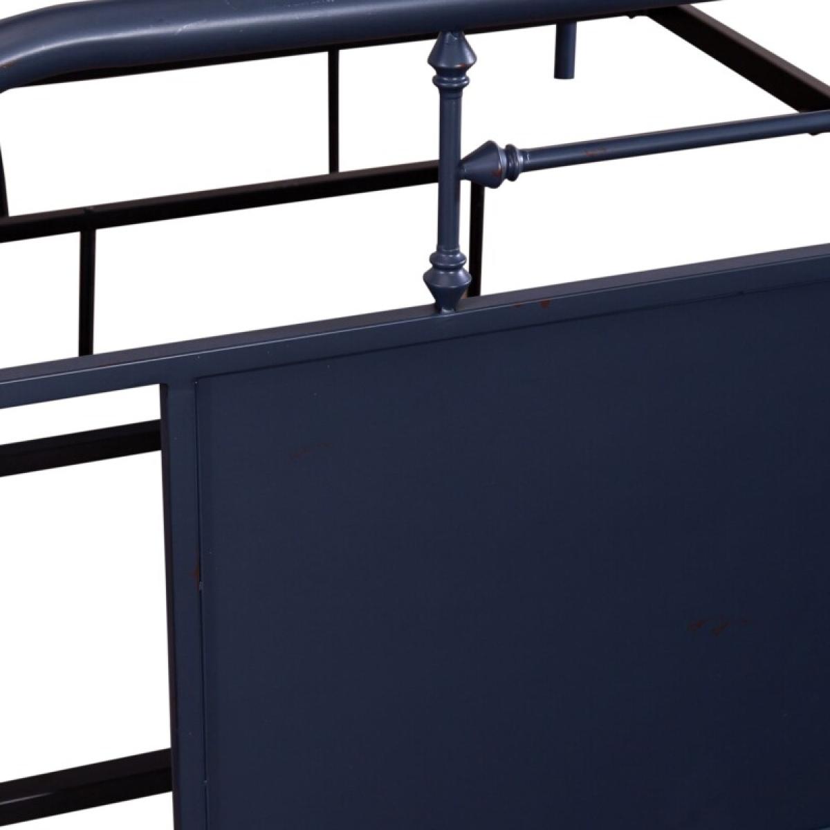 Vintage Series Queen Metal Bed- Navy - Image 9