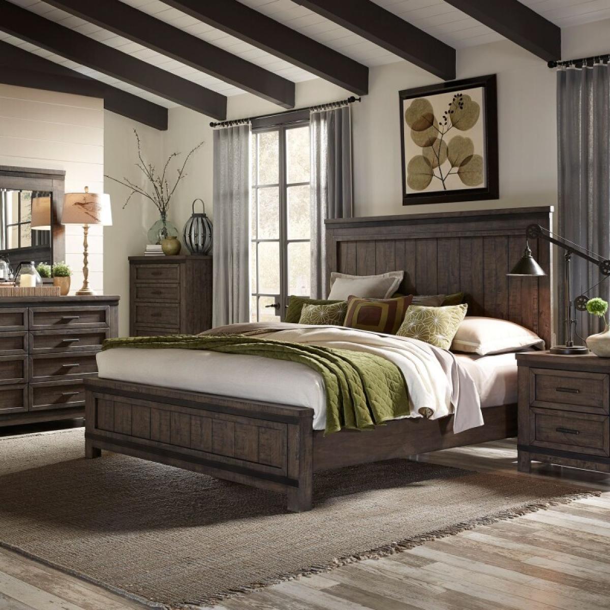 Thornwood Hills King Panel Bed, Dresser & Mirror, Night Stand - Image 2