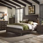 King Panel Bed, Dresser & Mirror, Night Stand