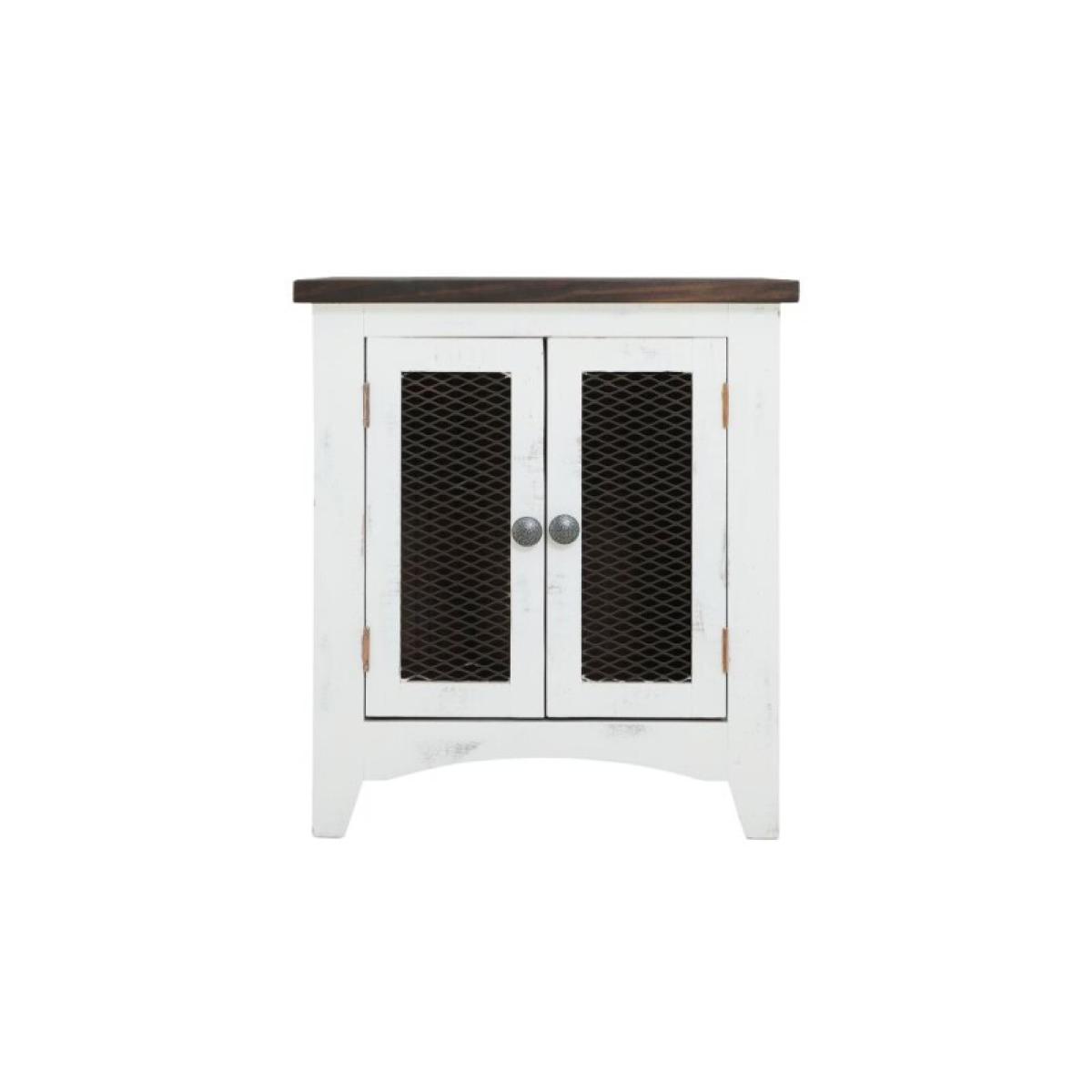 2 Metal Mesh Doors End Table - Pueblo - Image 5