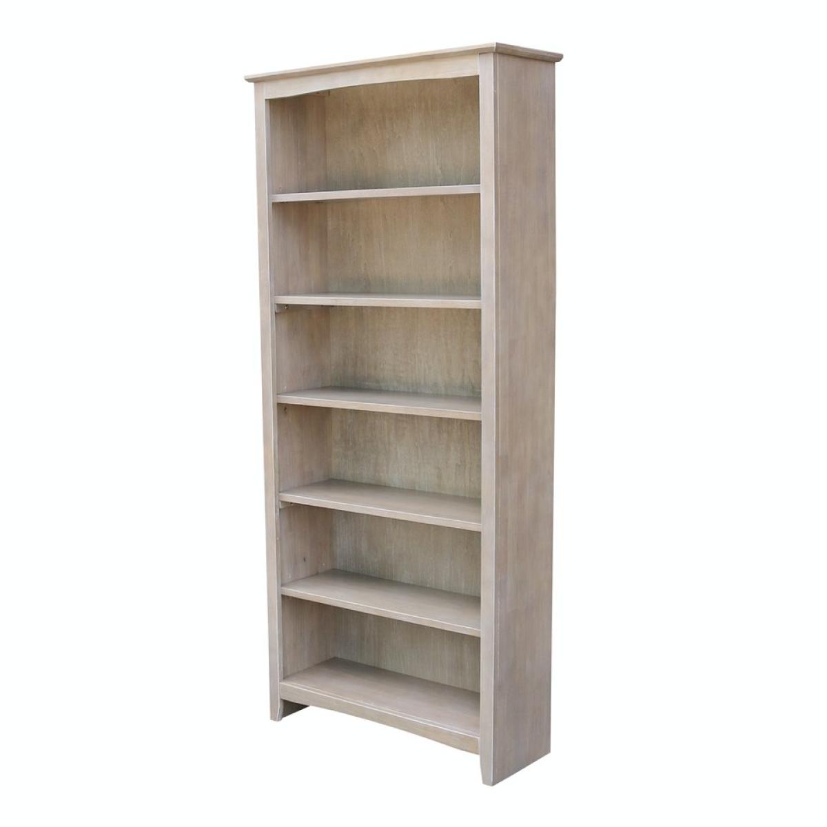 Home Accents - 72''H Shaker Bookcase Taupe Gray - Image 2