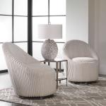 Crue Swivel Chair, Ivory - Image 3