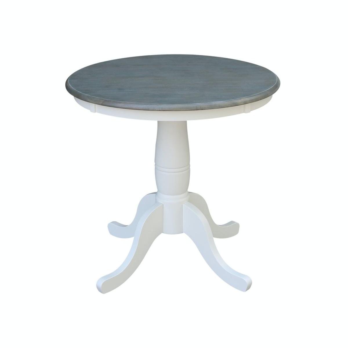 258091ea6d6f71afc696598239398550 30'' Round Table Top w/ 30"H Traditional Pedestal in Heather Gray/White - Image 1