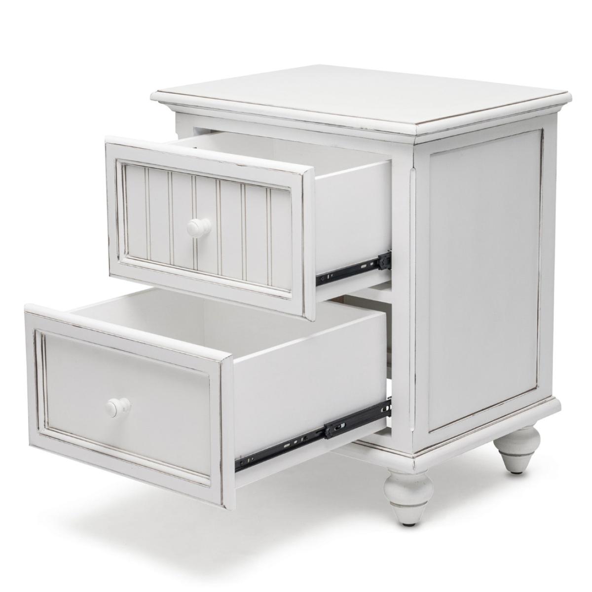 Monaco Blanc 2 Drawer Electrified Nightstand - Image 5
