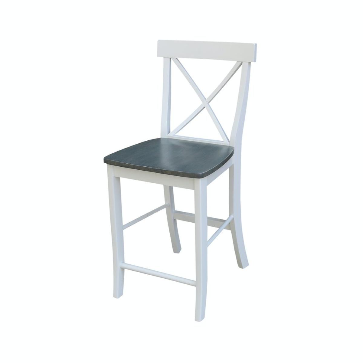 Dining Essentials - X-Back Stool in Heather Gray & White - Image 2