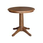 Dining Essentials - 30'' Round Table Top w/ 30''H Transitional Pedestal in Bourbon Oak - T42-27B