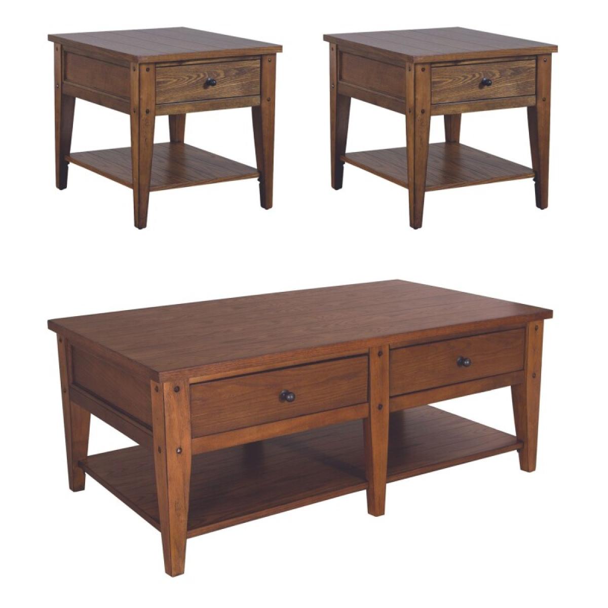 Lake House 3 Piece Set (1-Cocktail 2-End Tables) - Image 3