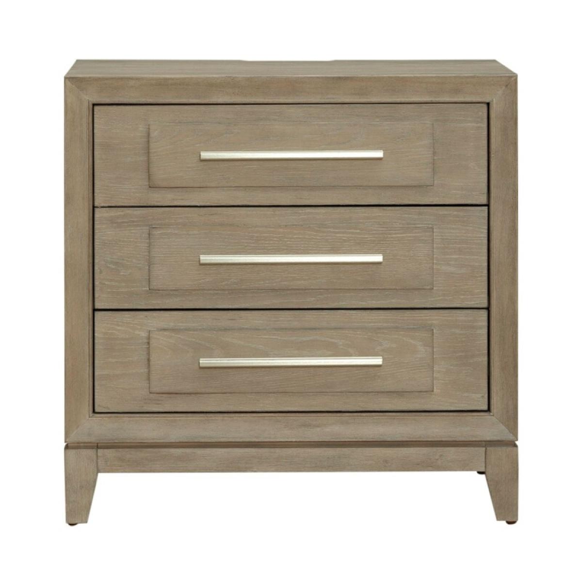 Brentwood 3 Drawer Nightstand w/ Charging Station - Image 4