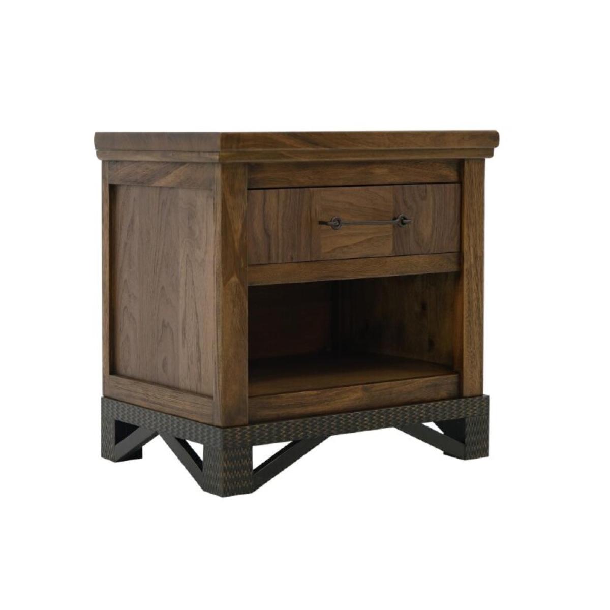 1 Drawer, 1 Shelf, Nightstand - Walnut - Image 2