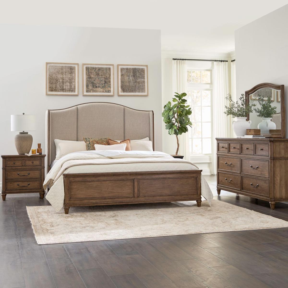 Queen Shelter Bed, Dresser & Mirror, Night Stand - Image 2