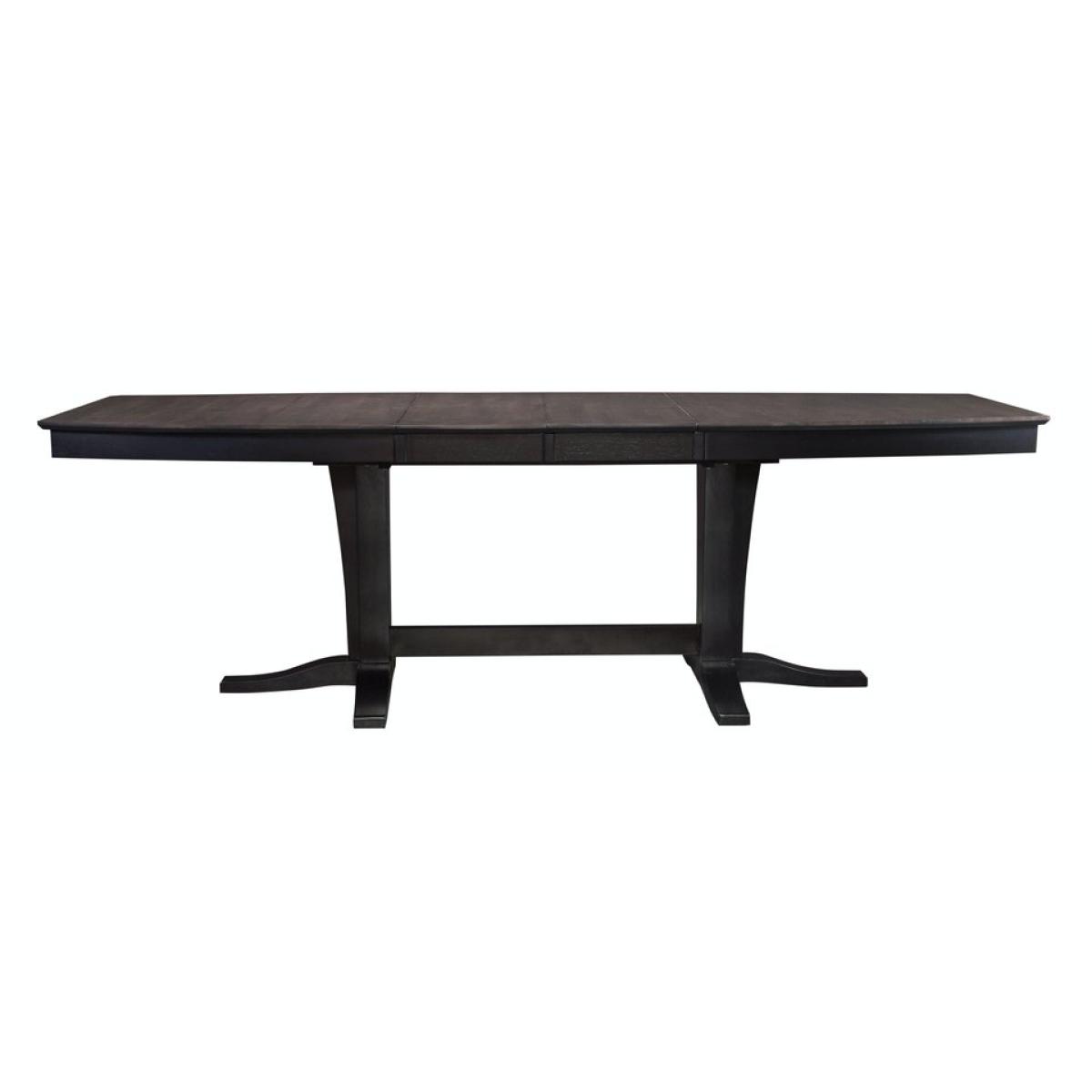26ec9e7141800684978dcb20c21e3f6b Cosmopolitan Collection - Extension Table and Double Pedestal Base in Coal & Black - T46-4096XXB - Image 1