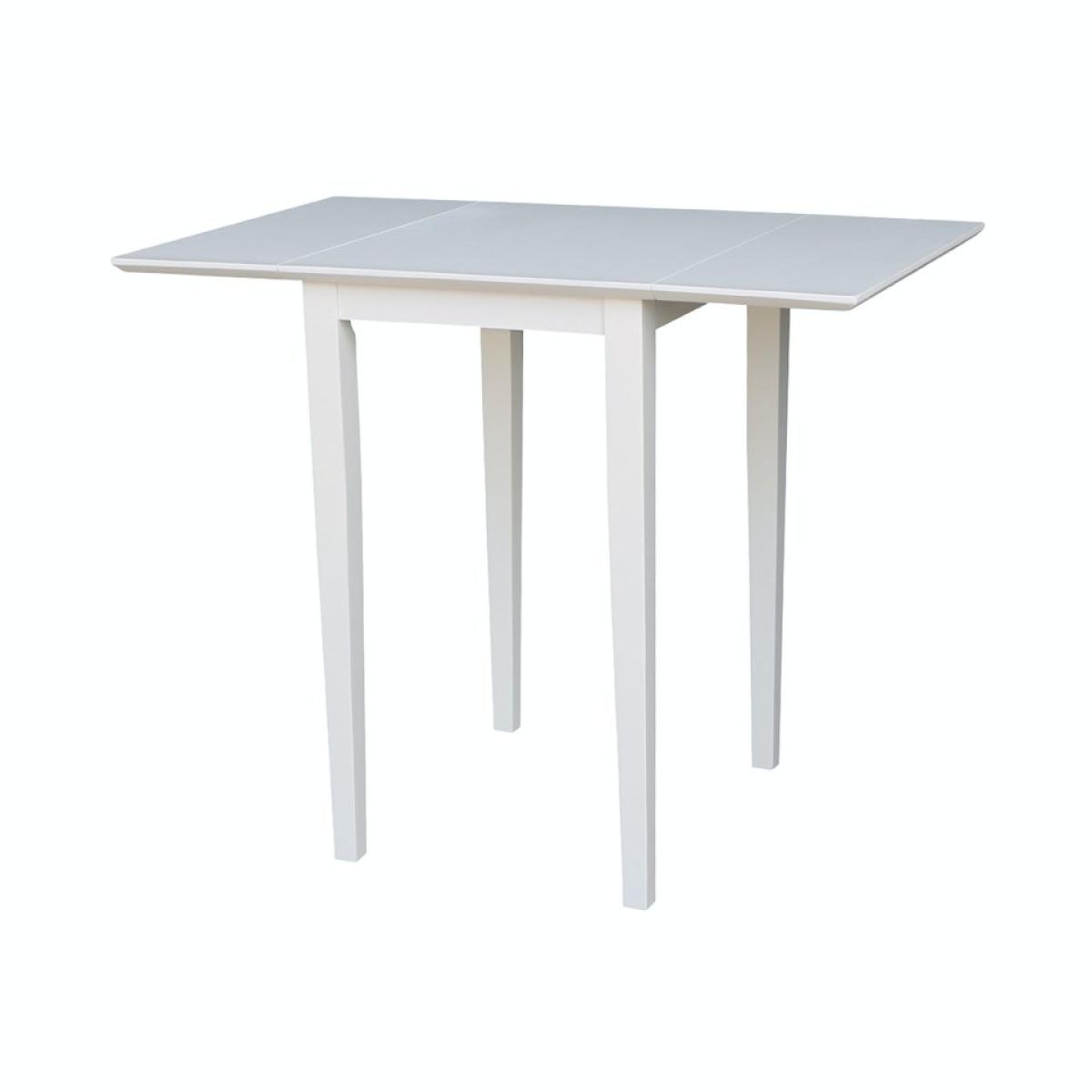 Dining Essentials - Small Drop Leaf Leg Table in White - Image 3