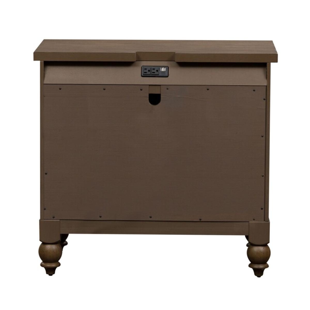 Americana Farmhouse Bedside Chest w/ Charging Station - Image 6