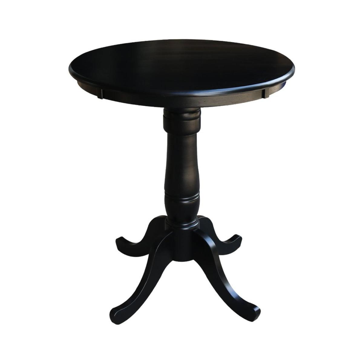 27923e277b40c0ebb03a48de862e5efc Dining Essentials - 30'' Round Table Top w/36"H Traditional Pedestal w/Extension in Black - Image 1
