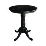 Dining Essentials - 30'' Round Table Top w/36"H Traditional Pedestal w/Extension in Black