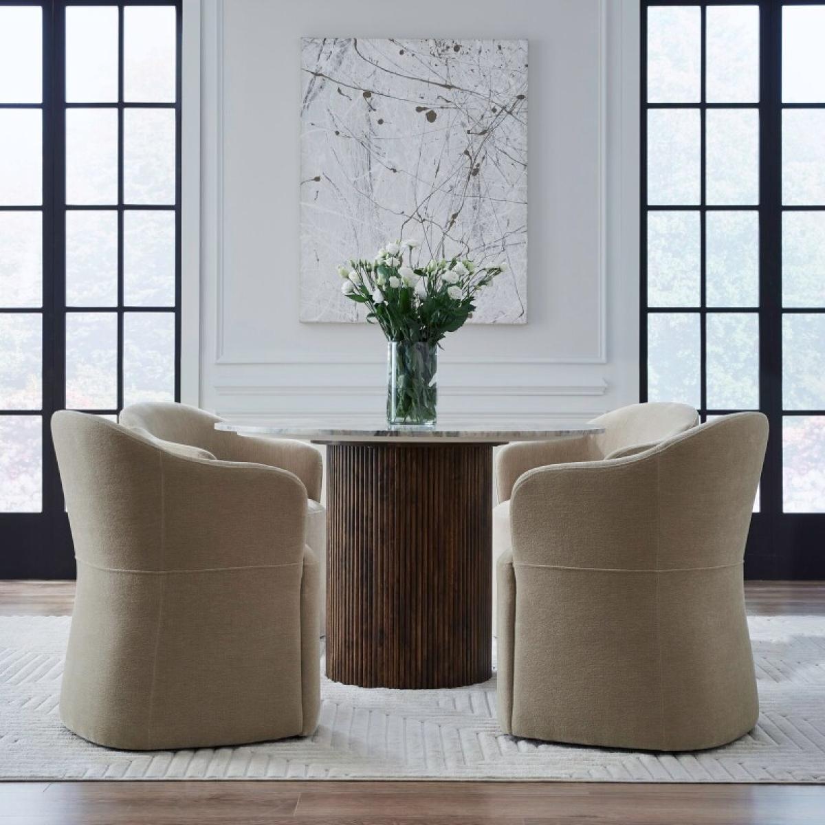 Accent Dining Chair w/ Casters - Wicker - Image 3