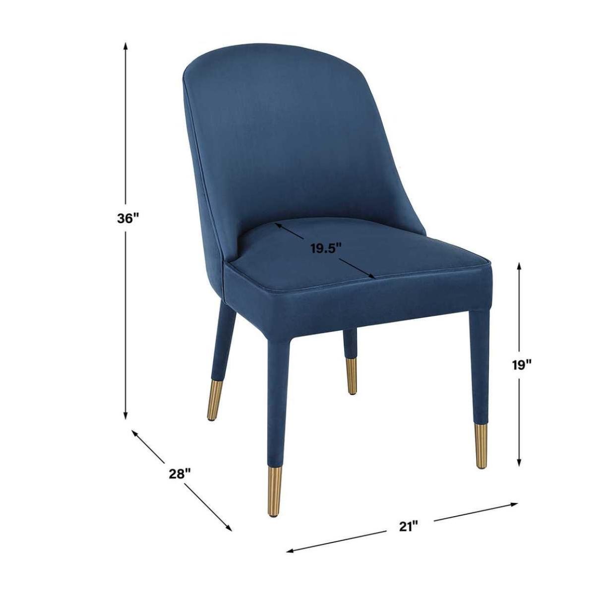 Brie Armless Chair, Sapphire, 2 Per Box, Priced Each - Image 9