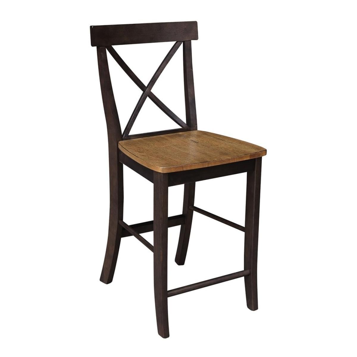 29535dbfc12a940d7c6aefe017845cb9 Dining Essentials - X-Back Stool in Hickory & Coal - Image 1