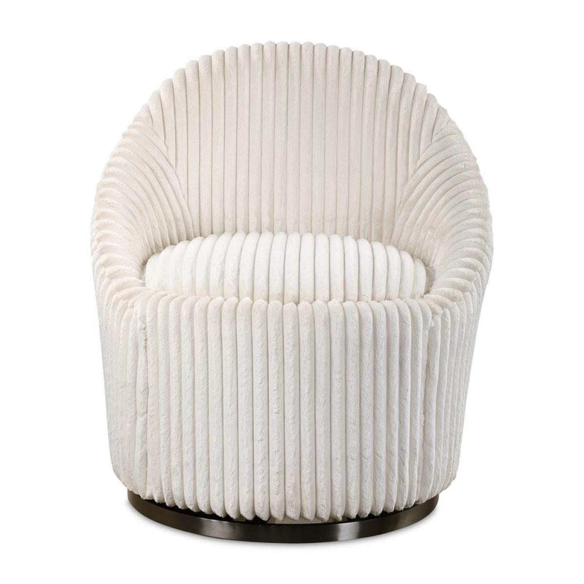 29ee35e1b40144819cbe0fa8c1c4a9c7 Crue Swivel Chair, Ivory - Image 1