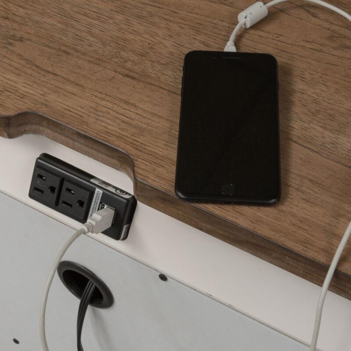 Farmhouse Reimagined 3 Drawer Night Stand w/ Charging Station - Image 8