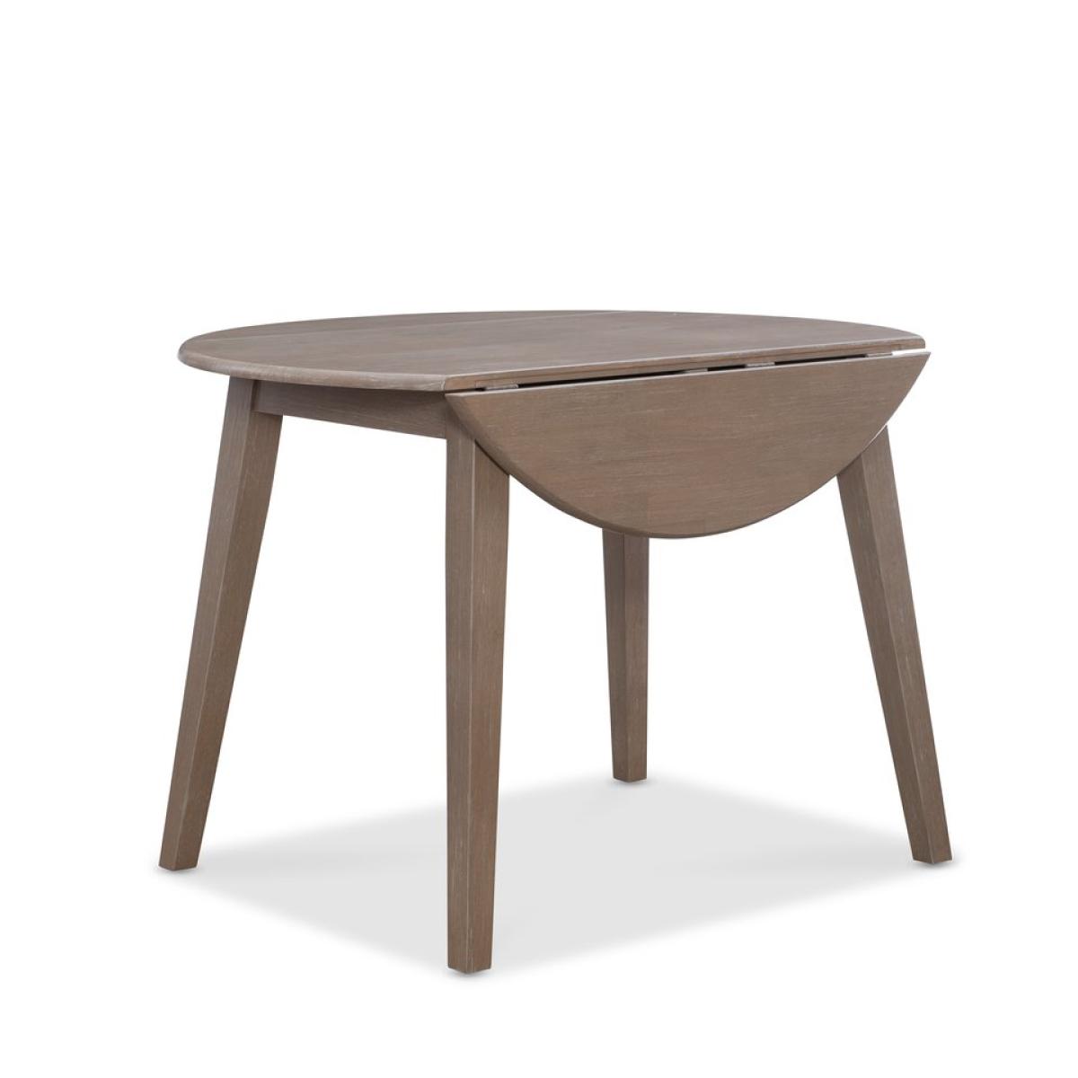 2a31e3141eb13d4c3dd0eea357239de0 Dining Essentials - 42" Round Drop Leaf Table in Taupe Gray - Image 1