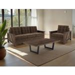 Wooden Frame, Upholstered Loveseat - Walnut - Image 4