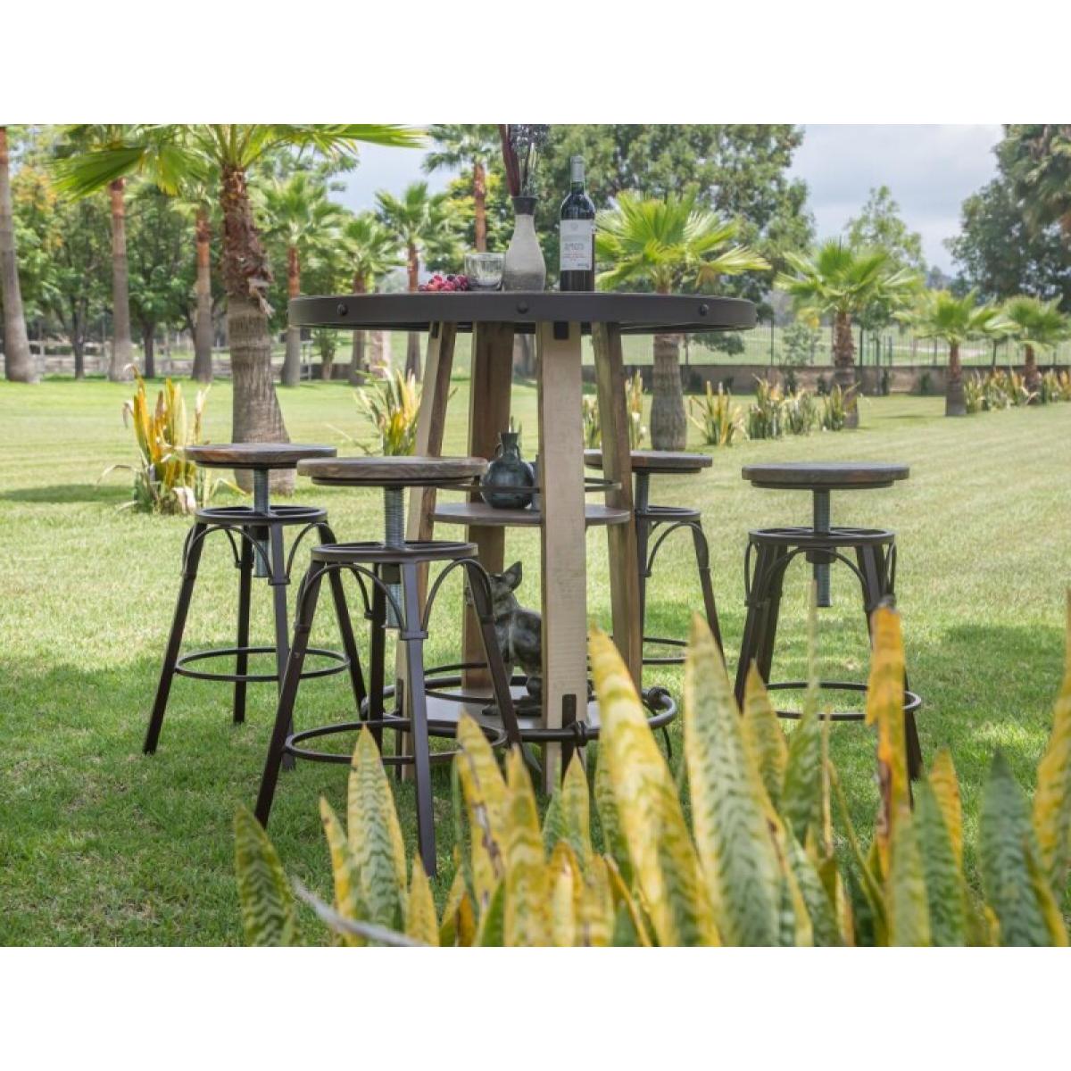 Footrest & Shelves Bistro Table Base - Antique - Image 6