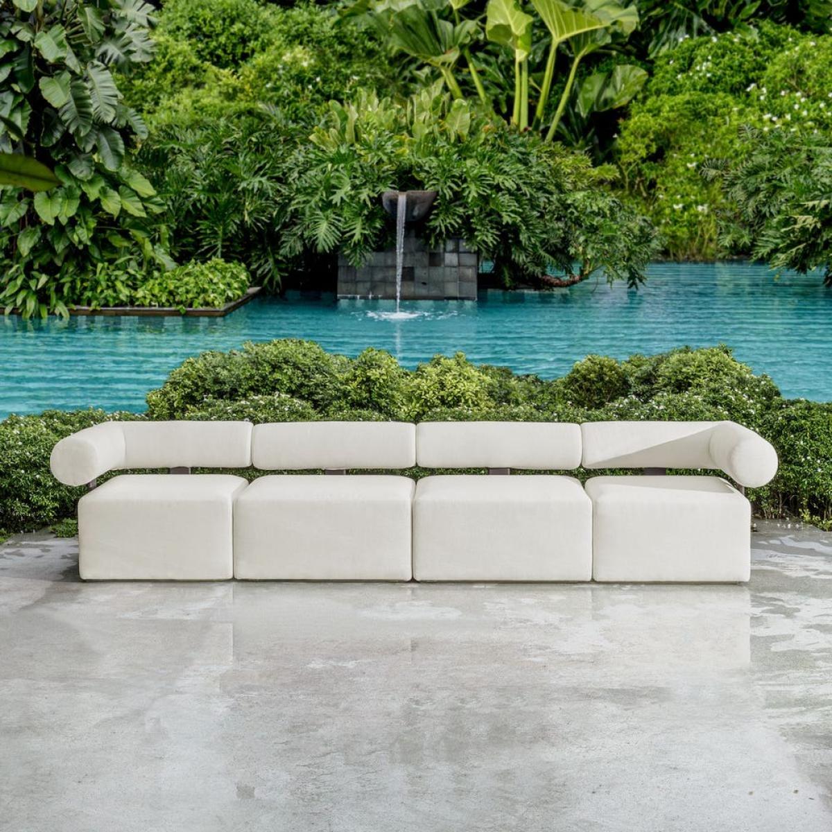 Bolster Back Outdoor Sofa, Armless - Image 16