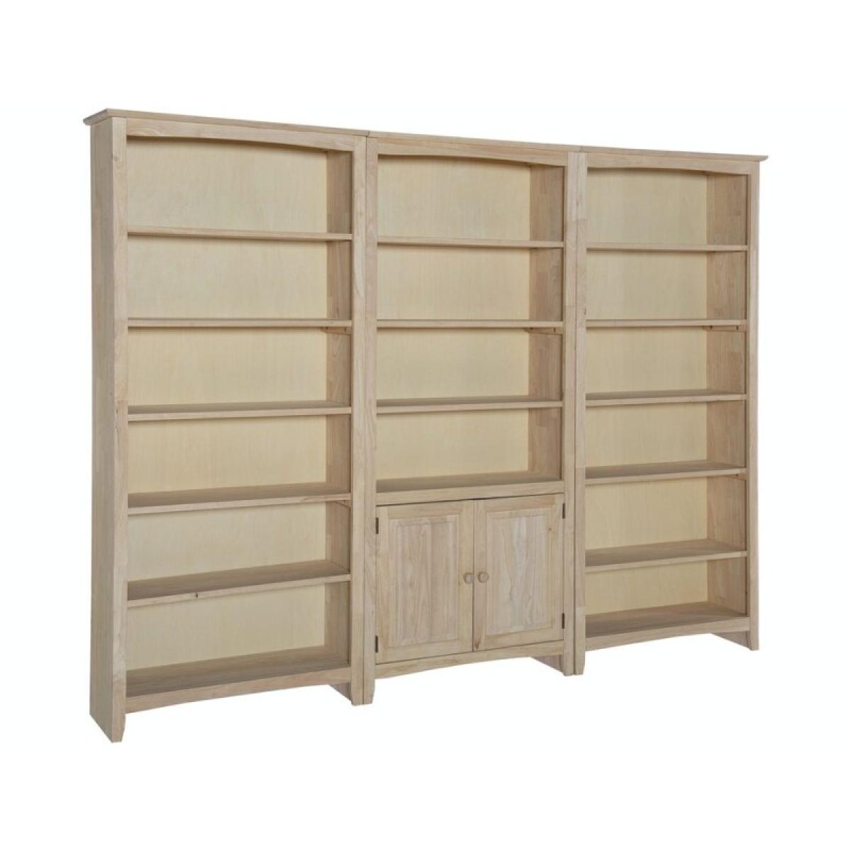 2b13928cfcb6852046913650233789a4 72 Inch High Bookshelfs (x3 bookshelf units) w/pair of bookcase doors - SH-322D - Image 1