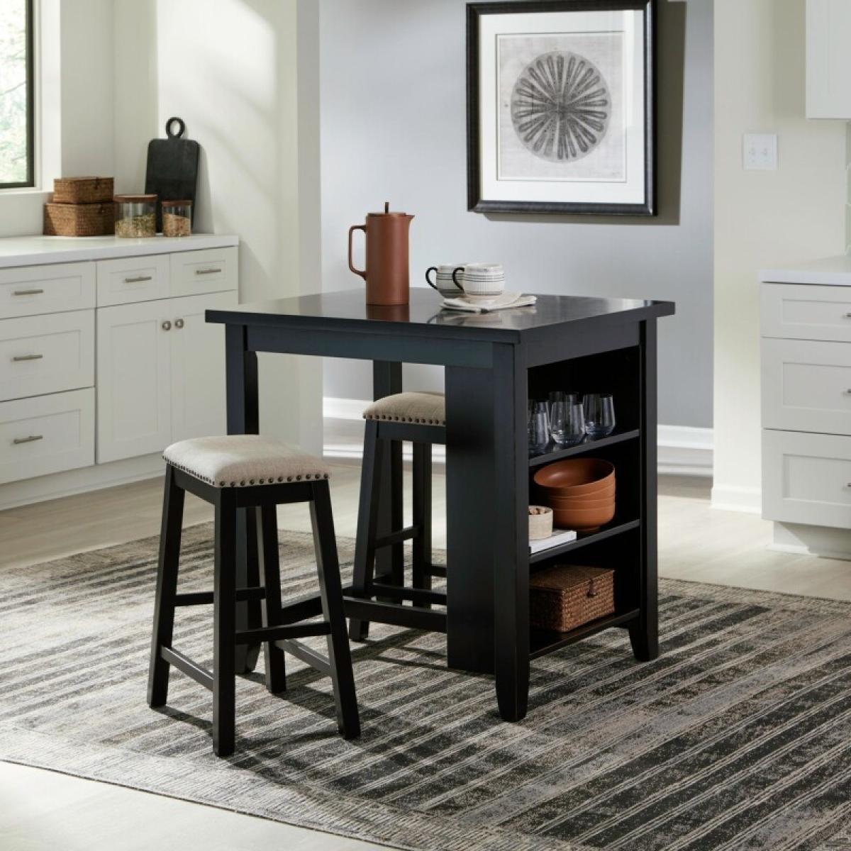 Brook Creek 3 Piece Counter Set - Black - Image 2