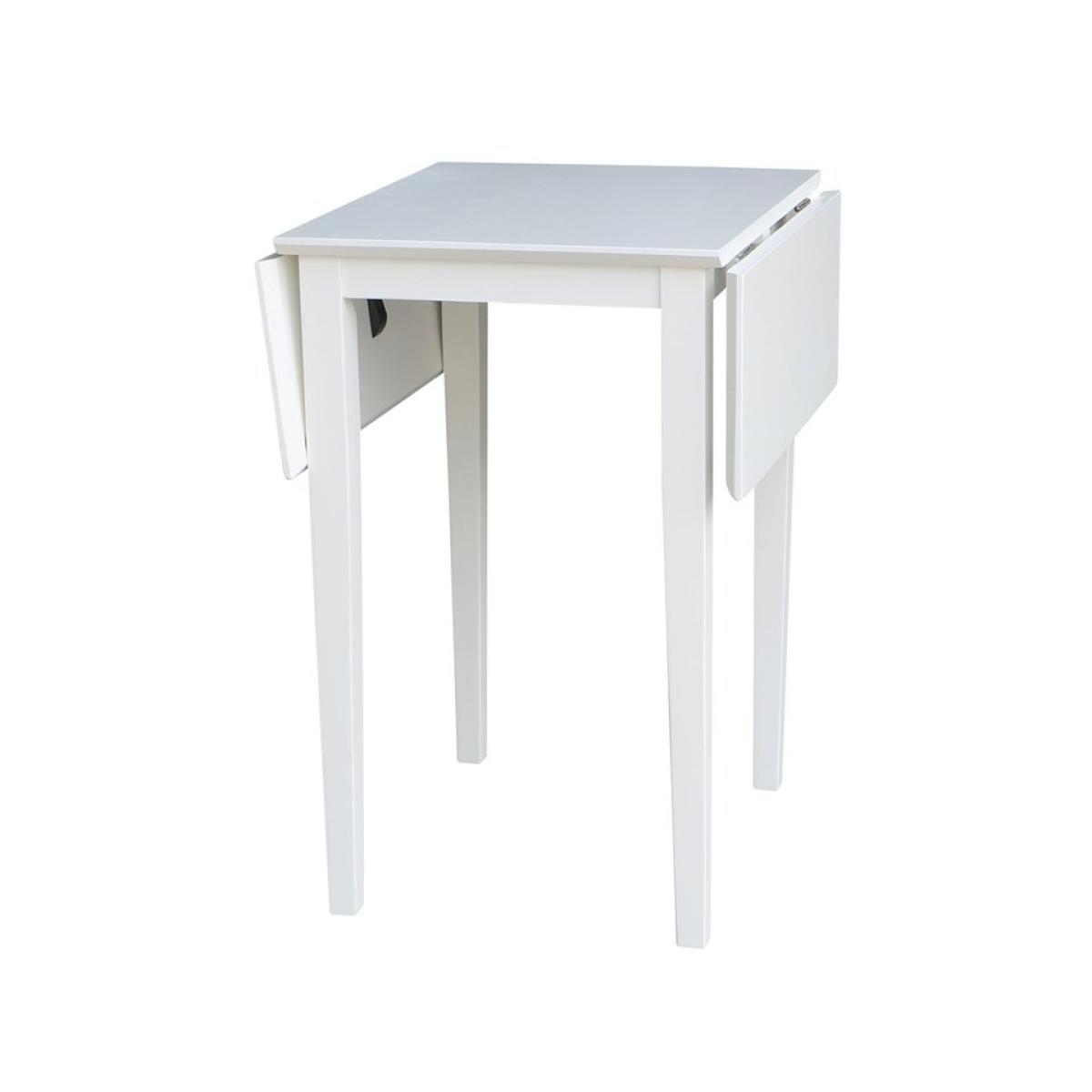 Dining Essentials - Small Drop Leaf Leg Table in White - Image 2