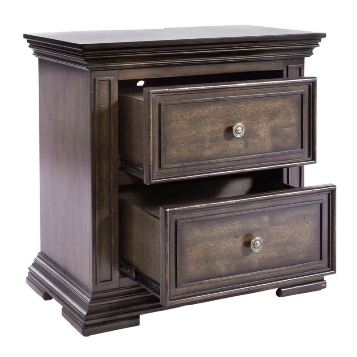 Big Valley 2 Drawer Night Stand w/ Charging Station - Image 8