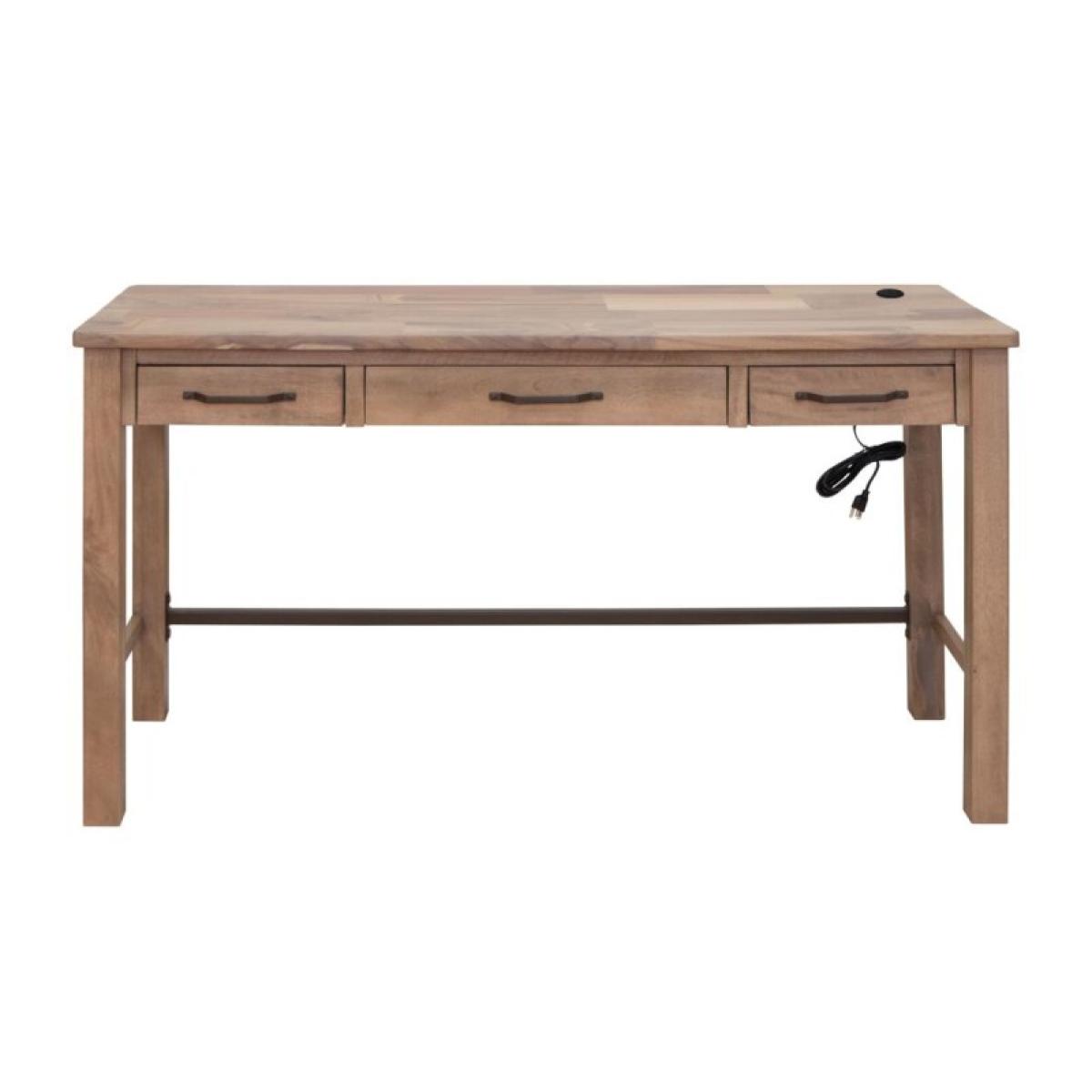 3 Drawer Desk - Natural Parota - Image 9