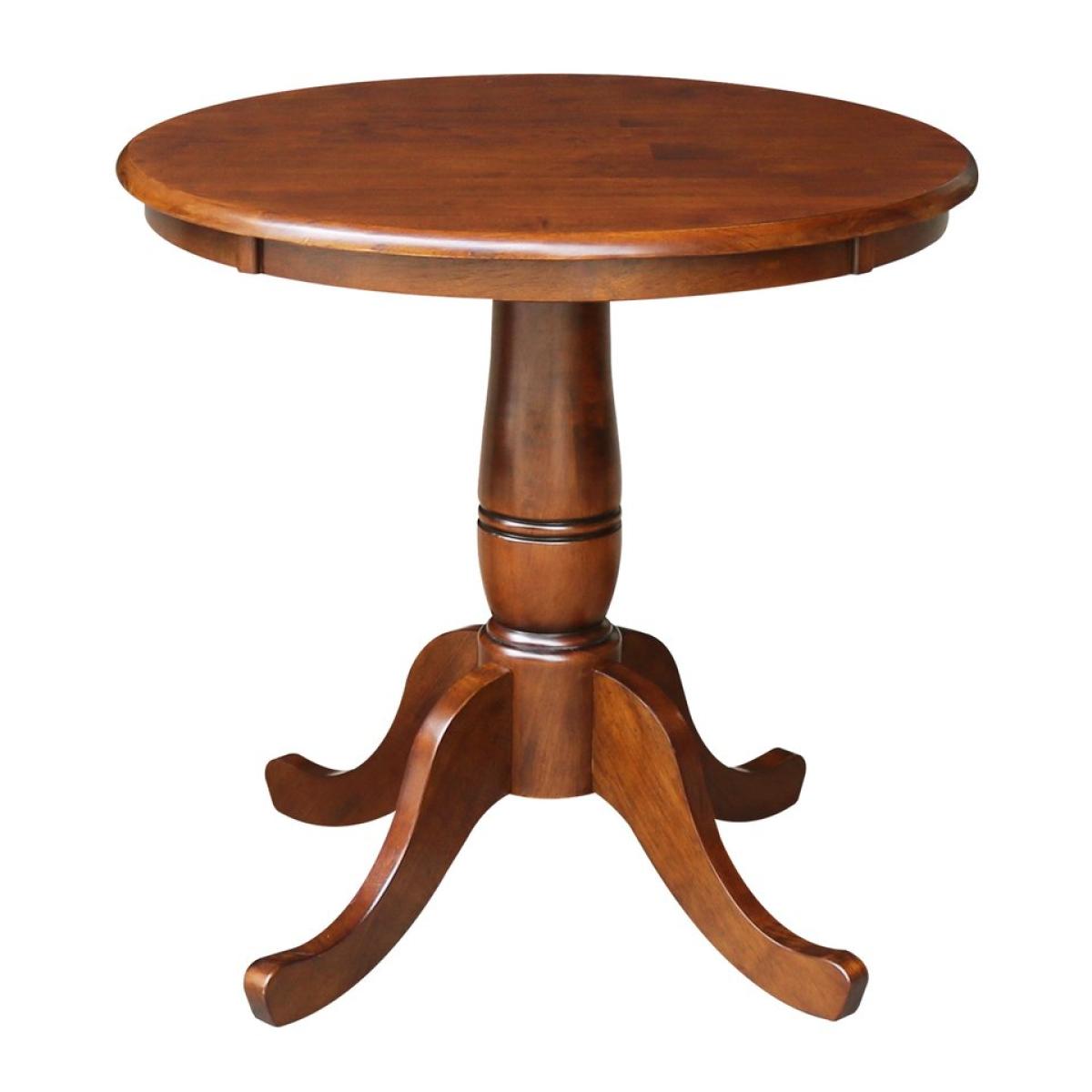 Dining Essentials- 30'' Round Table Top w/30" Traditional Pedestal in Espresso - Image 2