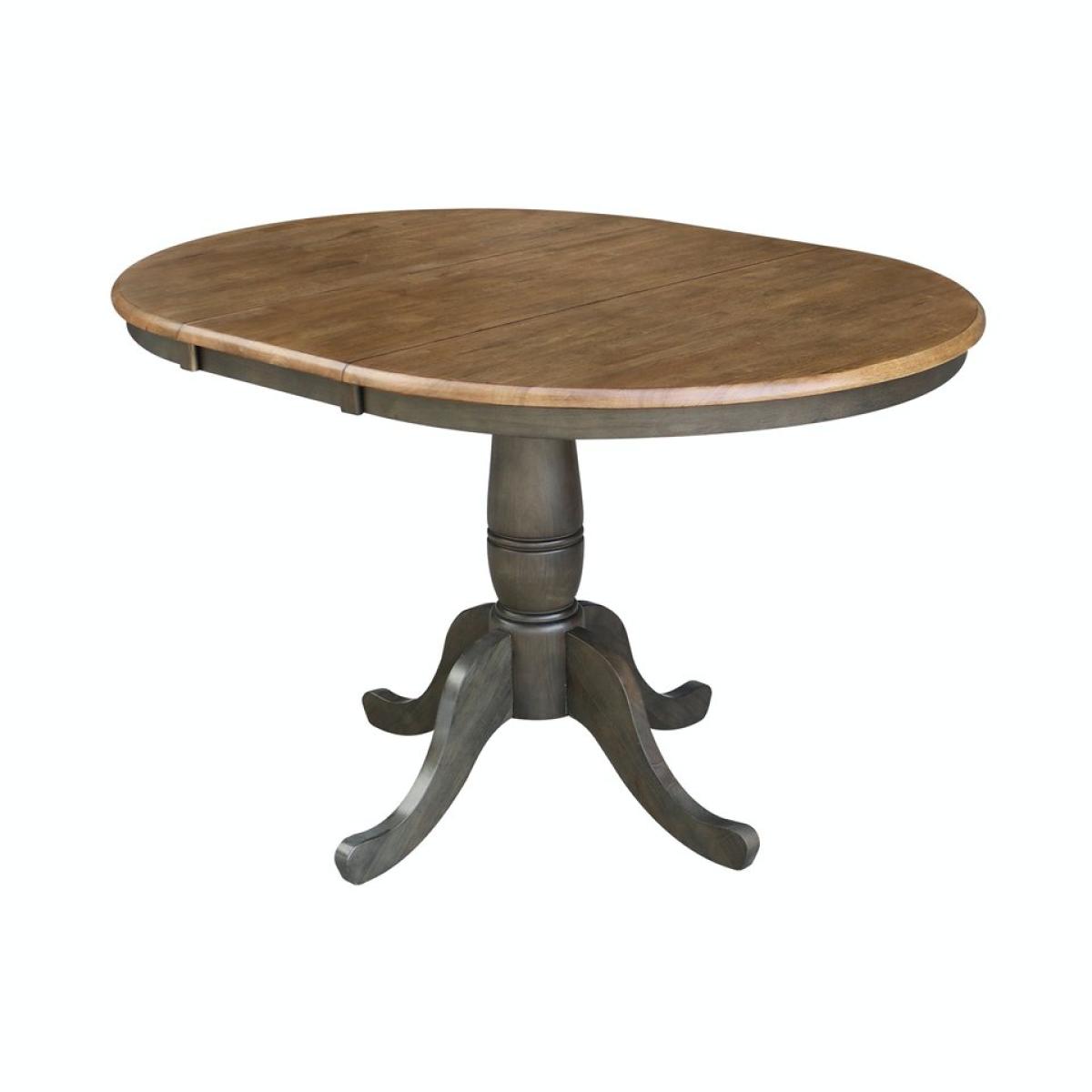 300f38a327bcde510defbea71448e6ba Dining Essentials - 36" Extension Table Top w/30"H Traditional Pedestal in Hickory/Coal - Image 1