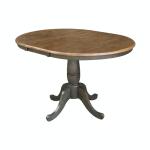 Dining Essentials - 36" Extension Table Top w/30"H Traditional Pedestal in Hickory/Coal
