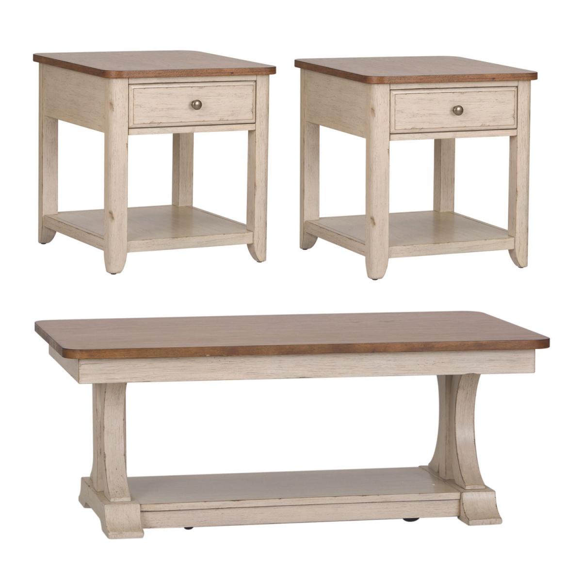 Farmhouse Reimagined 3 Piece Set (1-Cocktail 2-End Tables) - Image 2