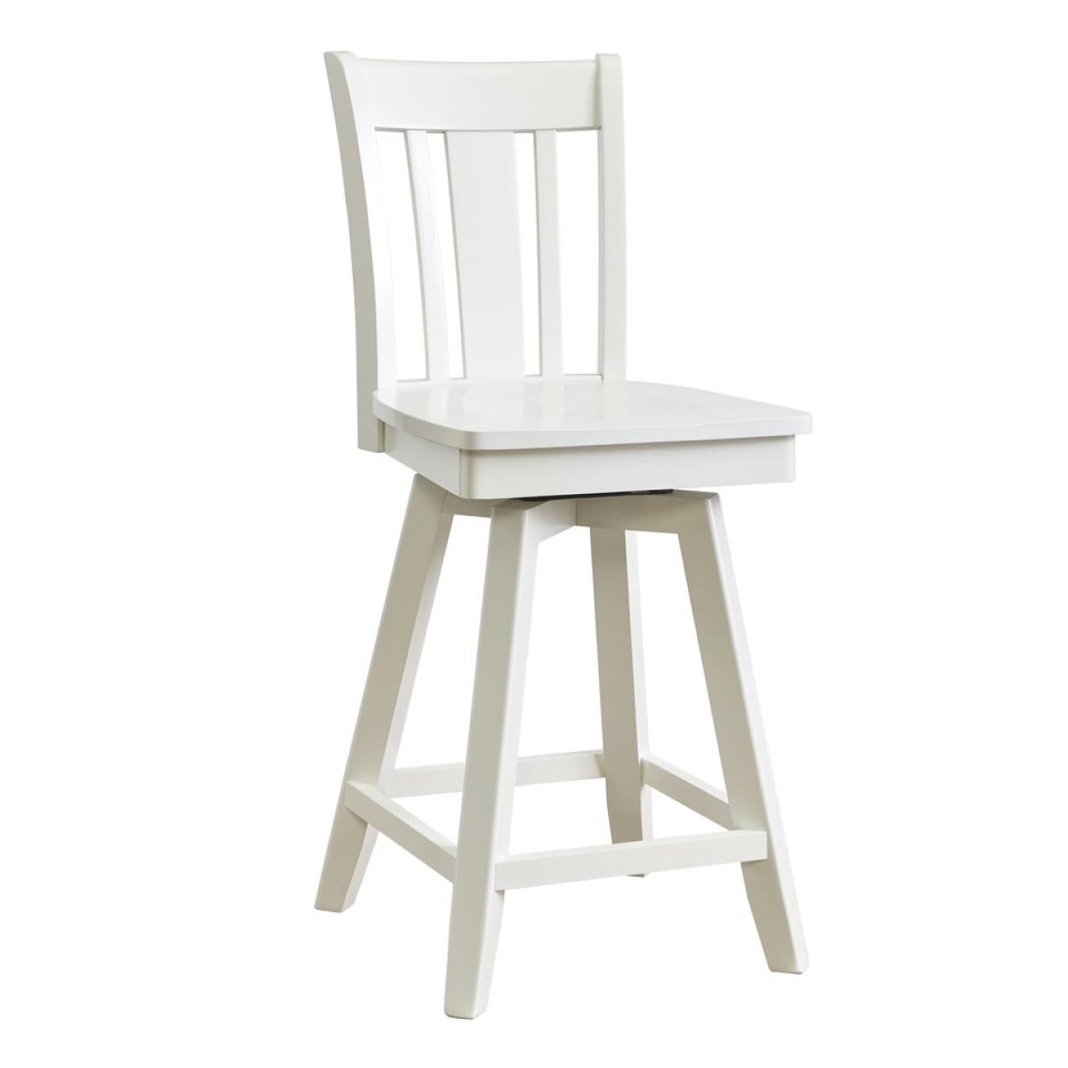 Hampton Collection - 24'' San Remo Swivel Pure White Stool - Image 2
