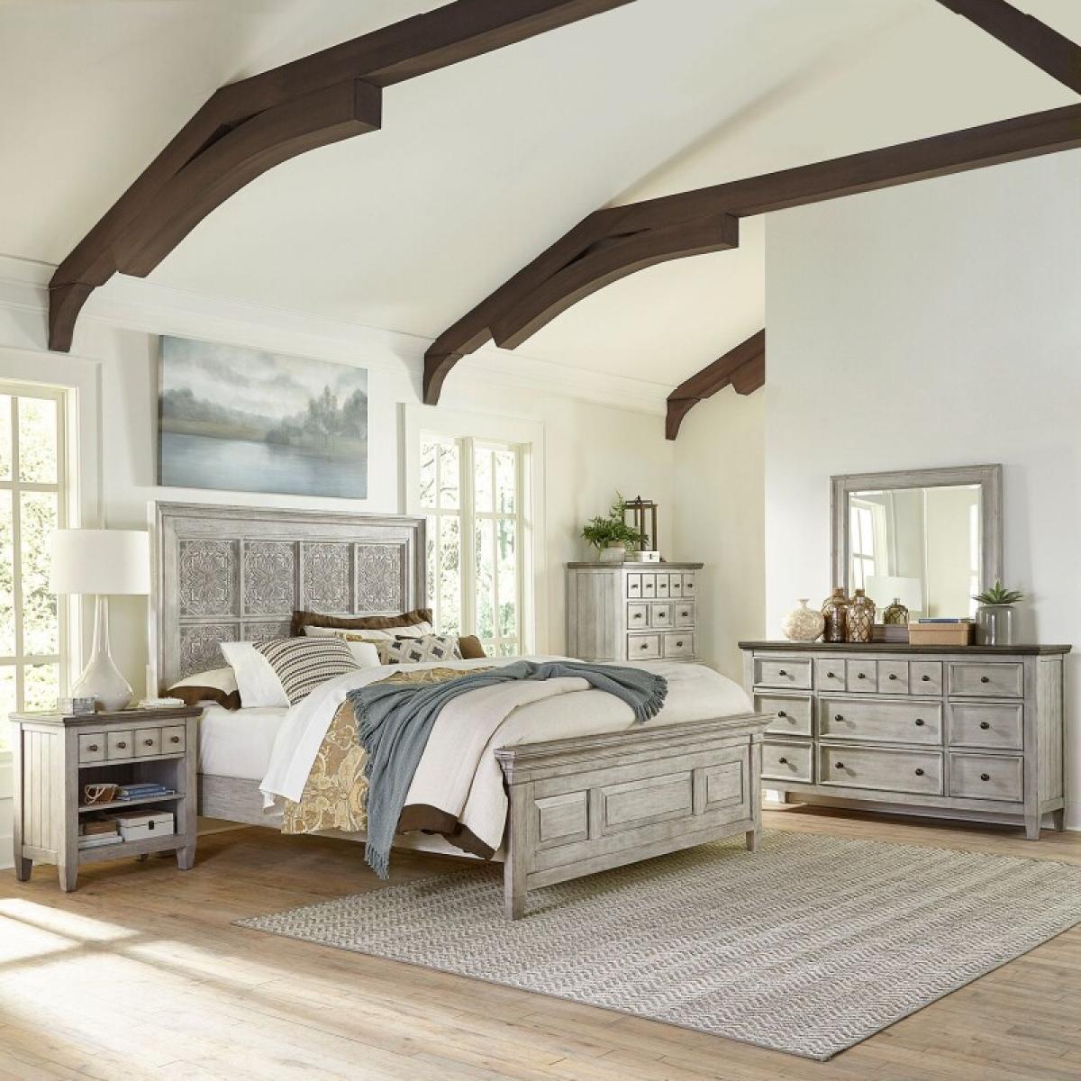 King Opt California Panel Bed, Dresser & Mirror, Chest, Night Stand - Image 2