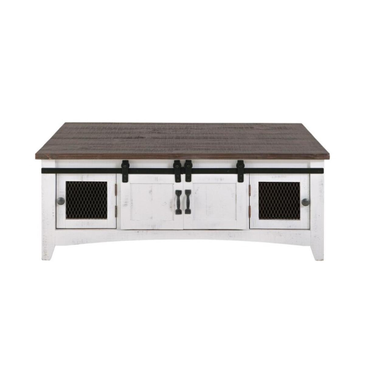 2 Sliding Doors 2 Metal Mesh Doors Cocktail Table - Pueblo - Image 7