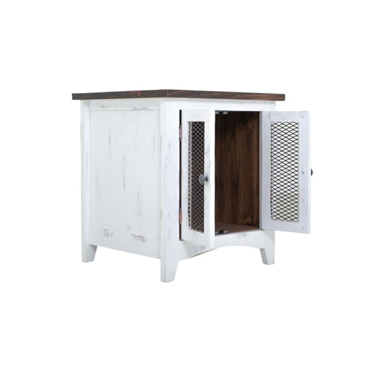 2 Metal Mesh Doors End Table - Pueblo - Image 7