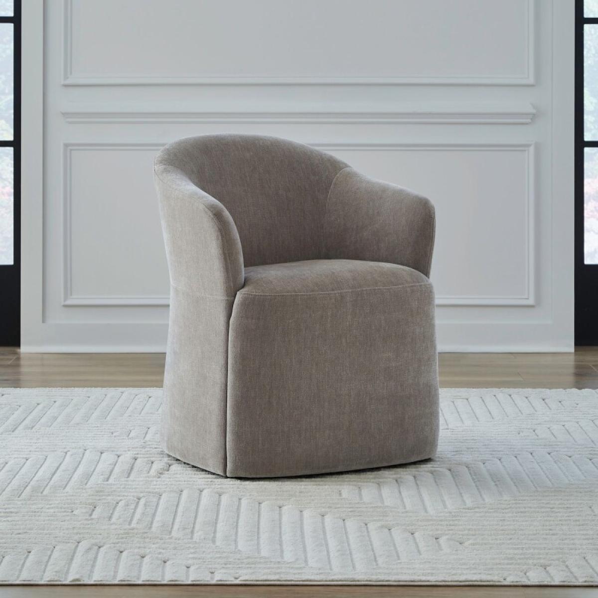 Accent Dining Chair w/ Casters - Truffle - Image 2