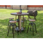 Antique Footrest & Shelves Bistro Table Base - Image 3