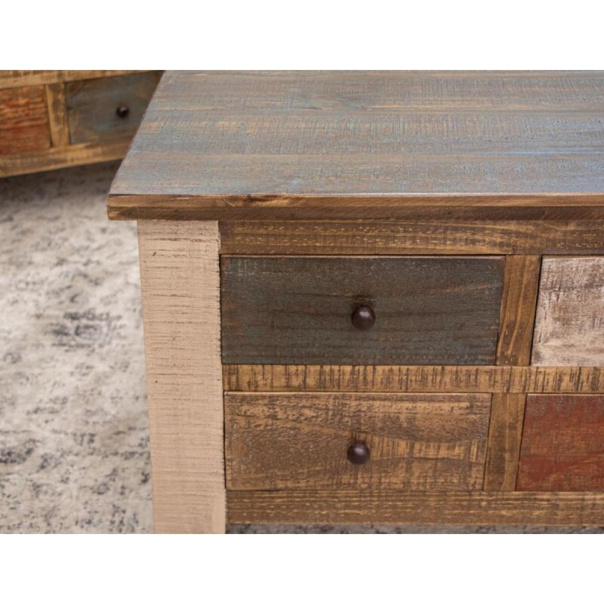 8 Drawer Sofa Table - Antique - Image 5