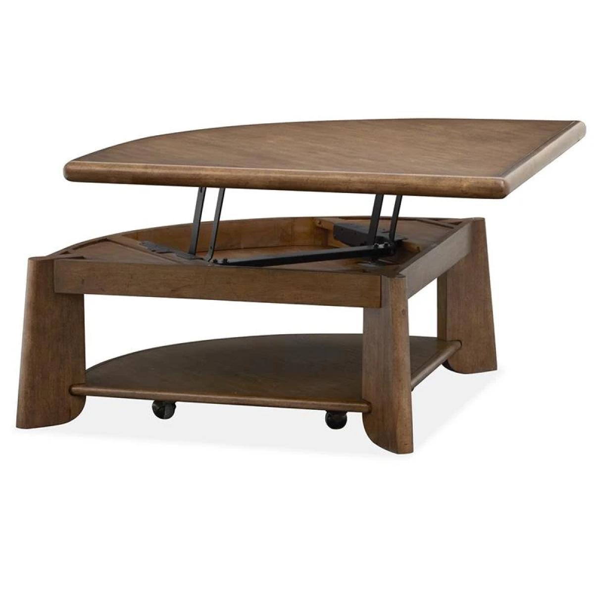 Tanner T6354-65 Pie Shaped Lift Top Cocktail Table w/Casters - Image 7